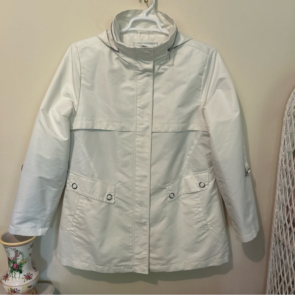 Weatherproof Jackets & Blazers - Weatherproof Jacket Coat Women’s Large White Zip Snaps Lightweight Spring Casual